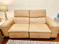 Genuine Leather Power-Reclining Sofa