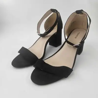 Torrid Women Black High Heel Open Toe Suede  S, View more