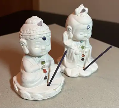 Chakra Baby Buddha incense holders, View more