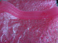 New Shower Curtain vinyl Pink raised diamond pattern U.S.A- made