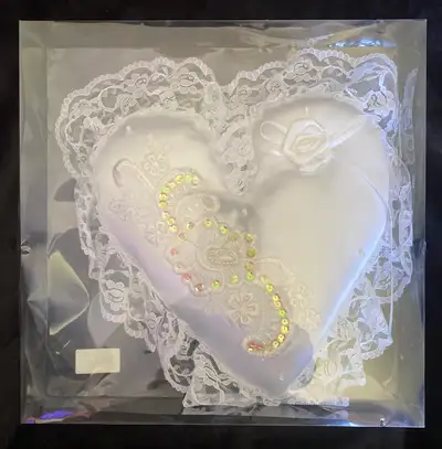 NEW Celebrate It Vintage Lace Heart Wedding Ring Bearer Pillow, View more
