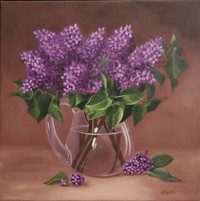 Peinture à l'huile. Lilacs.
