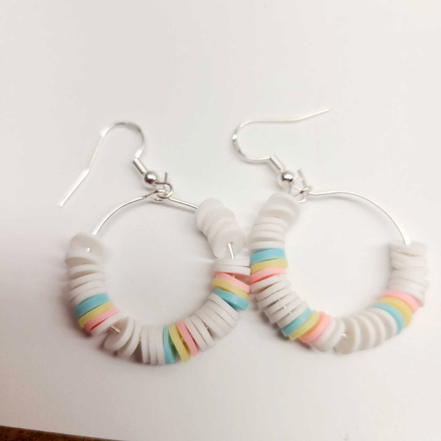 White / Pastel Hoop Earrings  in Jewellery & Watches in Belleville - Image 3