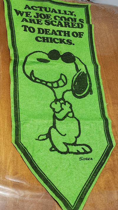 Vintage Peanuts Snoopy felt pennant green, View more