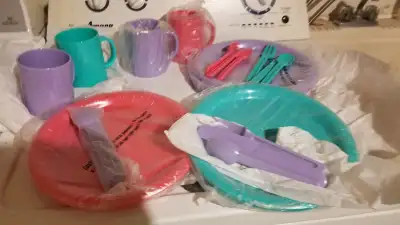 2 sets plastic dishes, View more