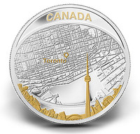 2011 'Toronto City Map' $25 Silver Coin 2oz .9999 Fine
