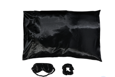 Taie, masque et chouchou en satin, View more