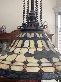 Stained Glass Chandelier and opt lights