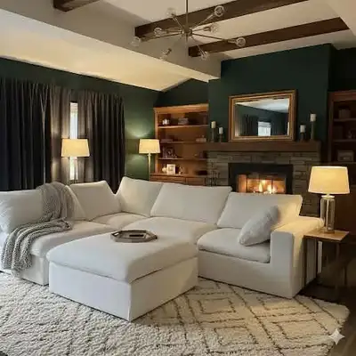 5 PIECE CLOUD MODULAR COUCH SOFA •Relax in style with this modern white modular sectional, designed...