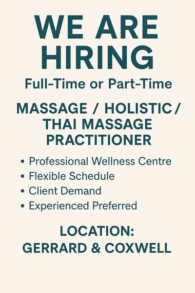 We are a licensed holistic wellness centre in the Gerrard & Coxwell area, and we are currently looki...