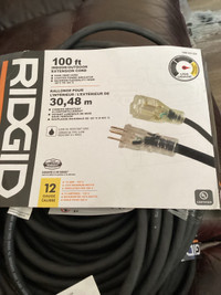  100 foot indoor outdoor extension cord   (Ridgid)