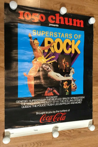 CHUM 1050 Superstars of Rock-Promo Poster Who-Stones-Queen-STYX+