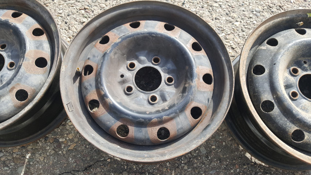 Set of 4 Steel Rims 15"  5x114.3 5-4.5"  71.6 mm Bore 7.5" width in Tires & Rims in Lethbridge - Image 3