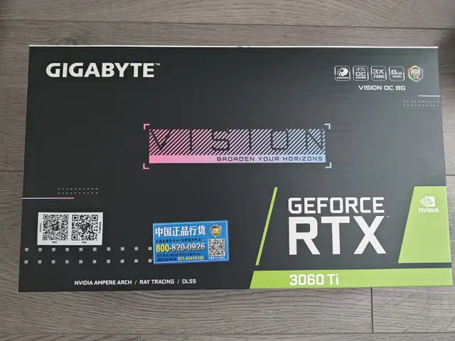 Gigabyte Vision OC GeForce RTX3060Ti GPU (SOLD) in System Components in City of Toronto - Image 2