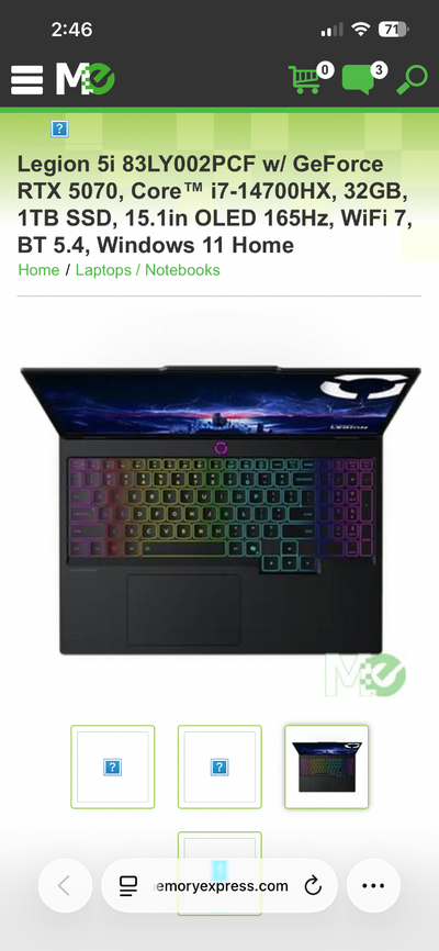Lenovo legion 5i gaming laptop, View more
