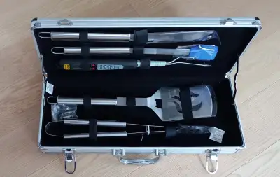 5-Piece Stainless Steel BBQ Tool Set with Aluminum Case, View more