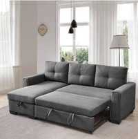 Elegant 4 seater sectional sofa bed pull out with storage n sale