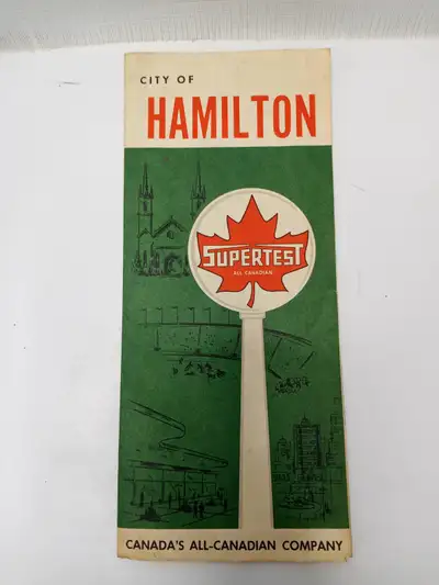 Vintage 1966 Supertest Road Map Hamilton Ontario, View more