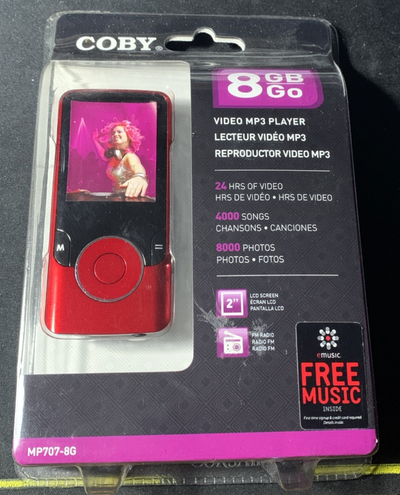 Coby Video MP3 Player Red MP707 8G New/Sealed, View more