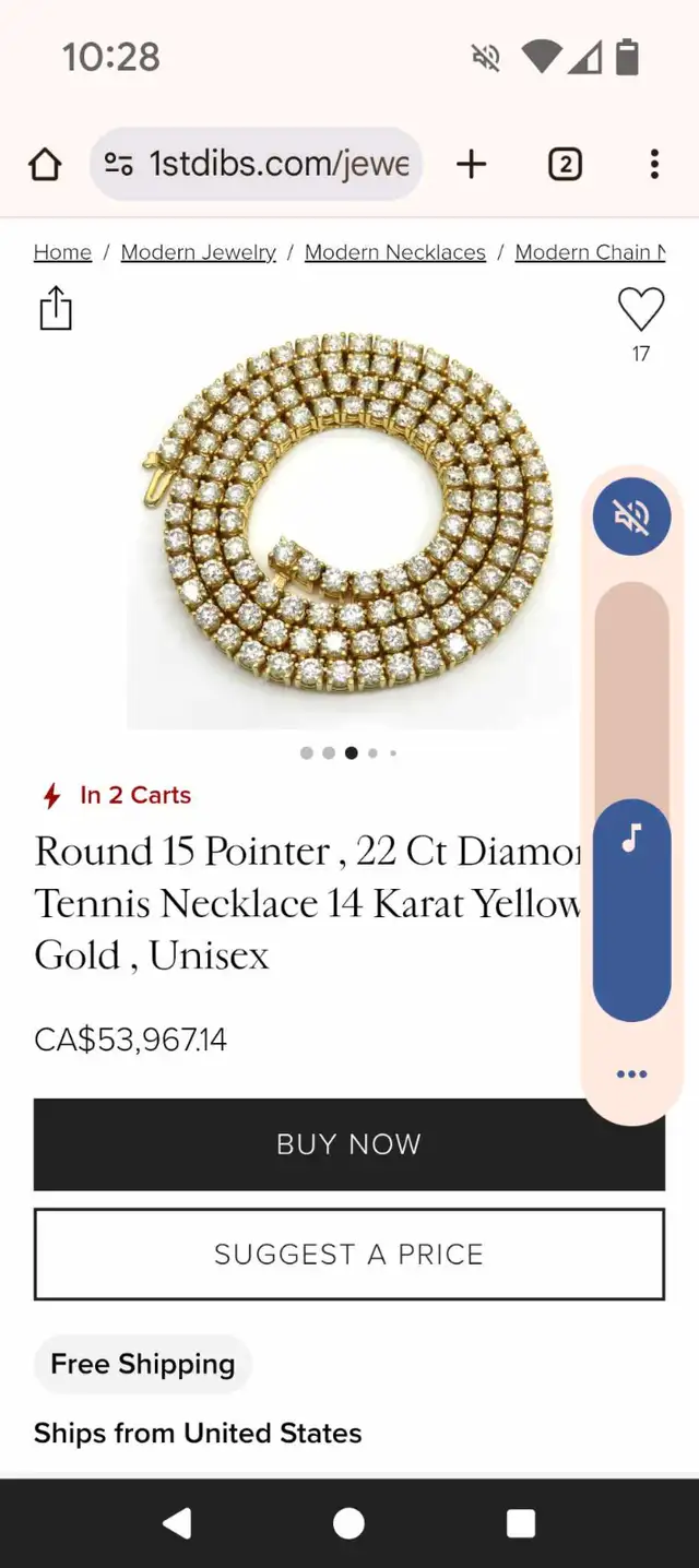 14k Tennis chain 15 point diamonds 23inch62863265708289123