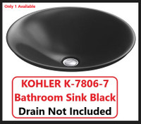(NEW) Kohler Round Pool Wading Bathroom Sink BLACK (K-7806-7)