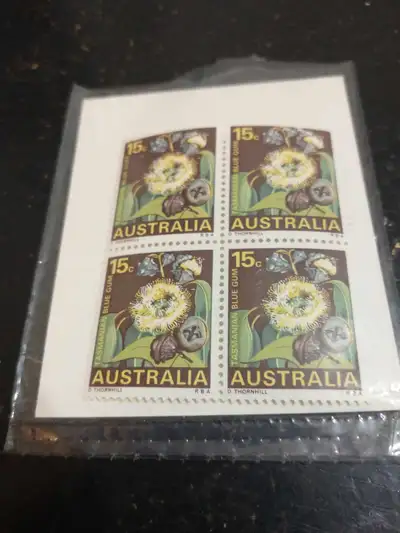 1968 Australia Tasmanian blue gum MNH 4x15c block, View more