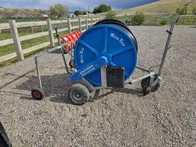This Ocmis Micro Rain 43 MR irrigation reel is a high-quality, used piece of agricultural equipment,...