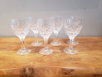 6 crystal wine glasses