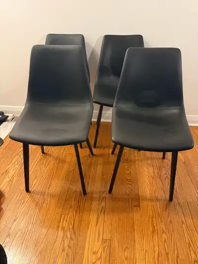 4 x Faux Leather Dining Chairs, View more