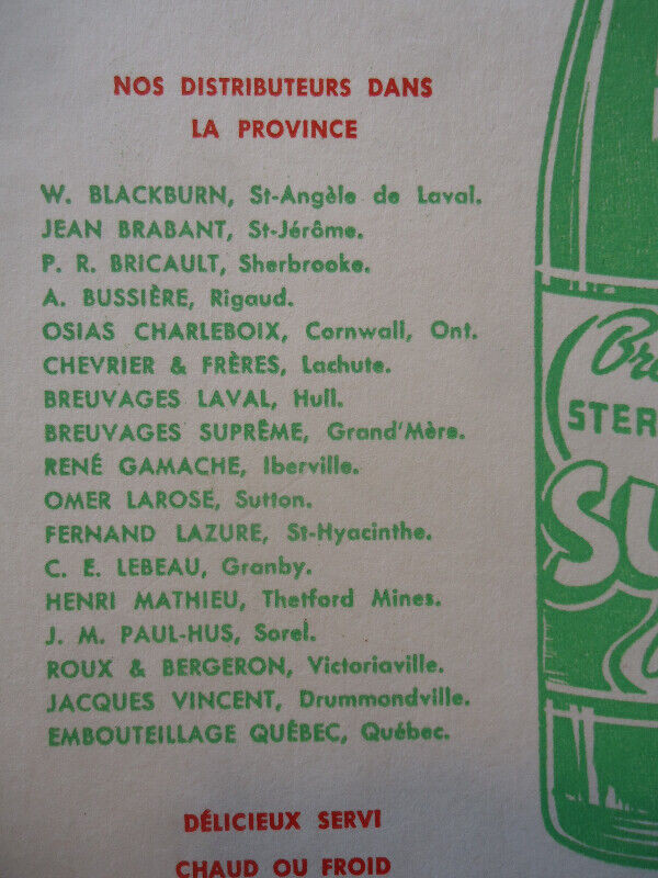 1940 Produits Laitiers Sutton Breuvage Lait Chocolat Publicité dans Art et objets de collection  à Ville de Québec - Image 2