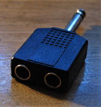 Adaptateur audio/guitare/micro Y diviseur 6,3 mm 2 X F M 1/4