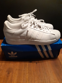 ADIDAS Originals SUPERSTAR SHELL TOE WHITE ON WHITE Size 9