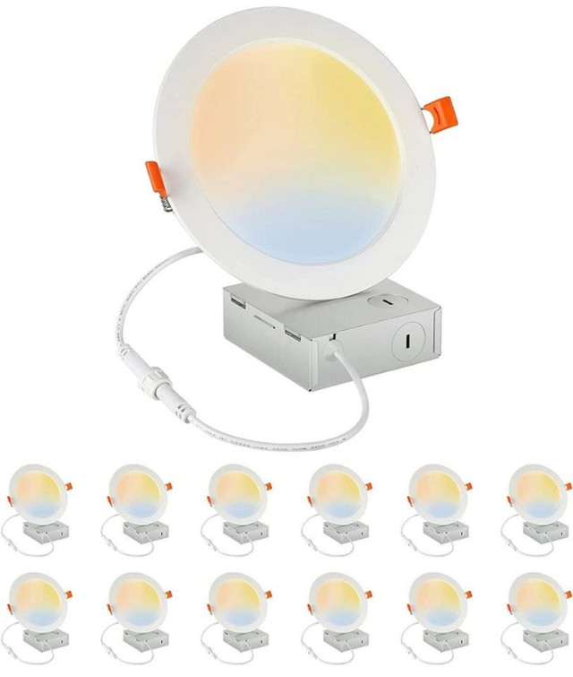12Pack 6 inch LED Recessed Light with Junction Box, 5CCT 2700K/3 in Electrical in Markham / York Region - Image 2
