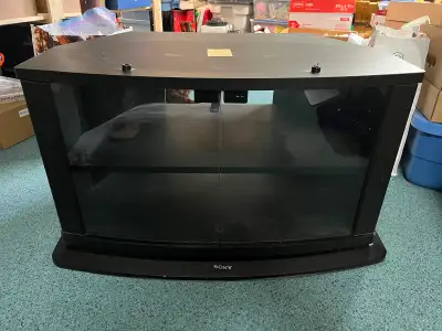 Black Swivel TV Stand with Glass Doors, View more