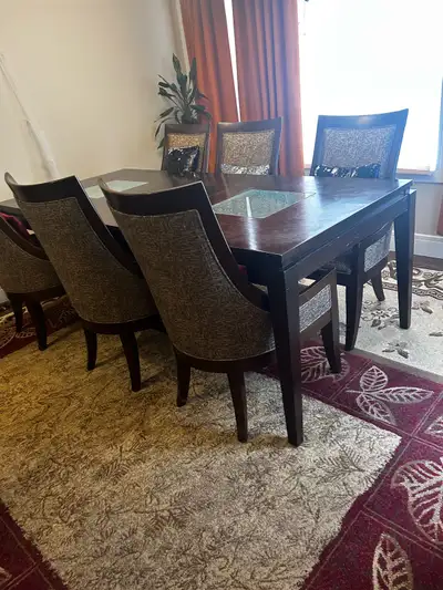 Modern Solid Wood Dining Table Set with 6 Chairs – $700, View more