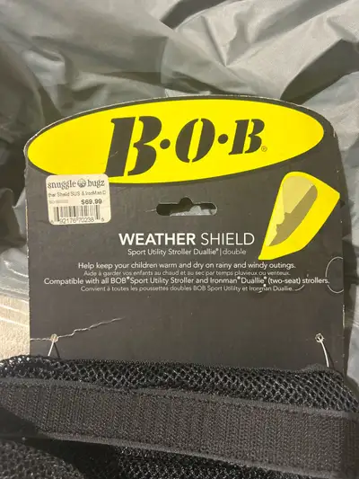 Excellent condition- Bob stroller weather shield For: Sport utility stroller duallie (double)