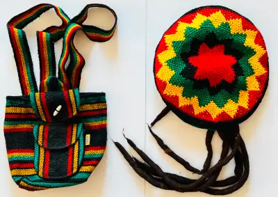 Preloved Rasta Jamaican Dread Lock Wig Marley Crochet Slouchy Caribbean Adult Tam Cap Hat Pinzon Bea...