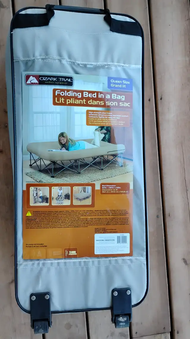 OzarkTrail folding Queen Size Bed (no mattress) in Beds & Mattresses in Charlottetown - Image 2