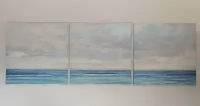 IKEA PJÄTTERYD "Ocean Sky" set of 3 canvas pictures by artist Paul Duncan. Each individual canvas pa...