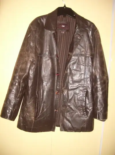 Vintage leather jacket durable no damage size M men, View more