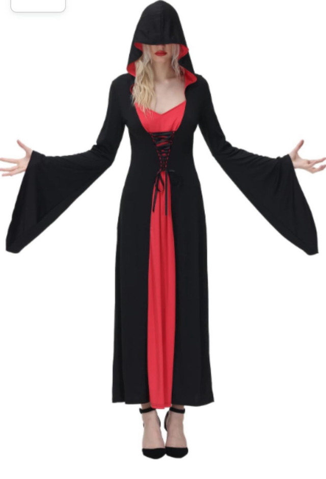 Halloween Costume Woman Witch Vintage Gothic Dress Hooded Cape R in Women's - Dresses & Skirts in City of Toronto