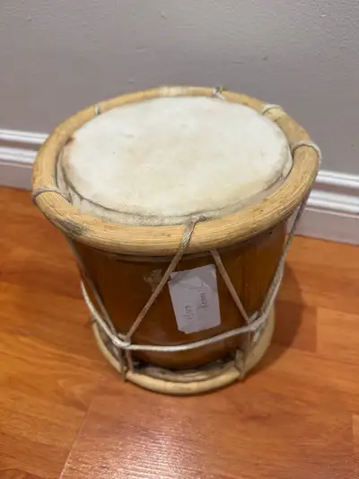 Vintage Hand-Tied Wooden Hand Drum – Cultural Home Decor, View more
