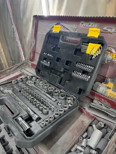 I'm selling a used mechanic's tool chest, perfect for any automotive enthusiast or professional look...