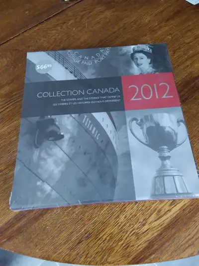 Collection Canada 2012 annual stamp book. Never opened. $100 includes free shipping in Canada.