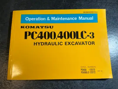 Komatsu PC400, PC400LC-3 Hydraulic Excavator Maintenance Manual, View more