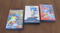 2 jeux SEGA GENESIS, Sonic The Haedehog, Sonic Spinball  1990's