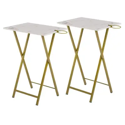 New VECELO Folding TV Tray, Portable Dinner/Snack Table with Cup, View more