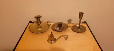 Brass Candle Holders & Snuffer, View more