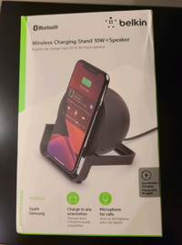 BELKIN WIRELESS CHARGER STAND WITH BLUETOOTH SPEAKER 