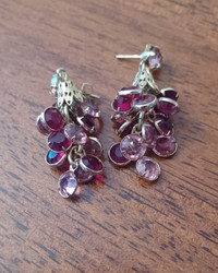 Vintage earrings, grape shape